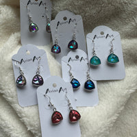 Triangular Gemstone Drop Earrings