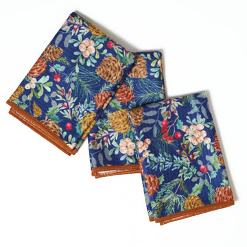 Mighty Mini Towel (Set of 3) - Festive Pine: Blue