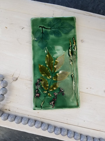 Leafy Ceramic Wall Plaque