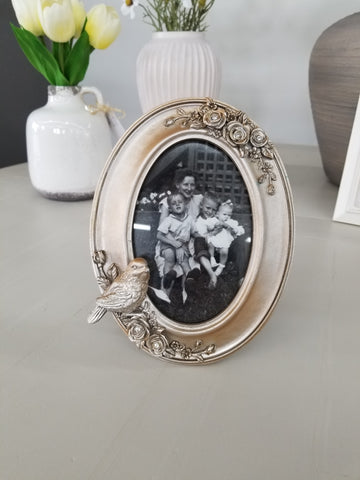 Vintage Bird + Flowers Picture Frame