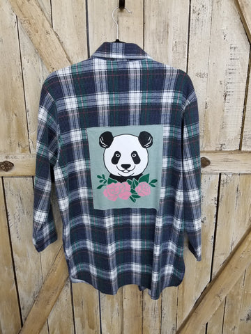 Repurposed Flannel with Panda