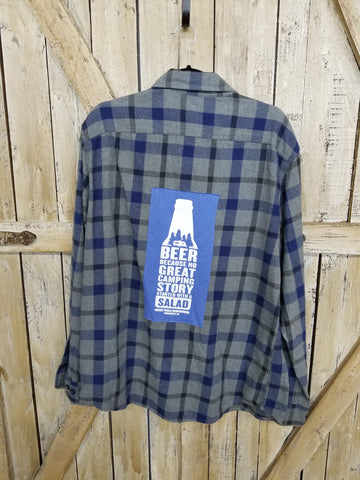 Repurposed Flannel with Indian Trails Campground Patch