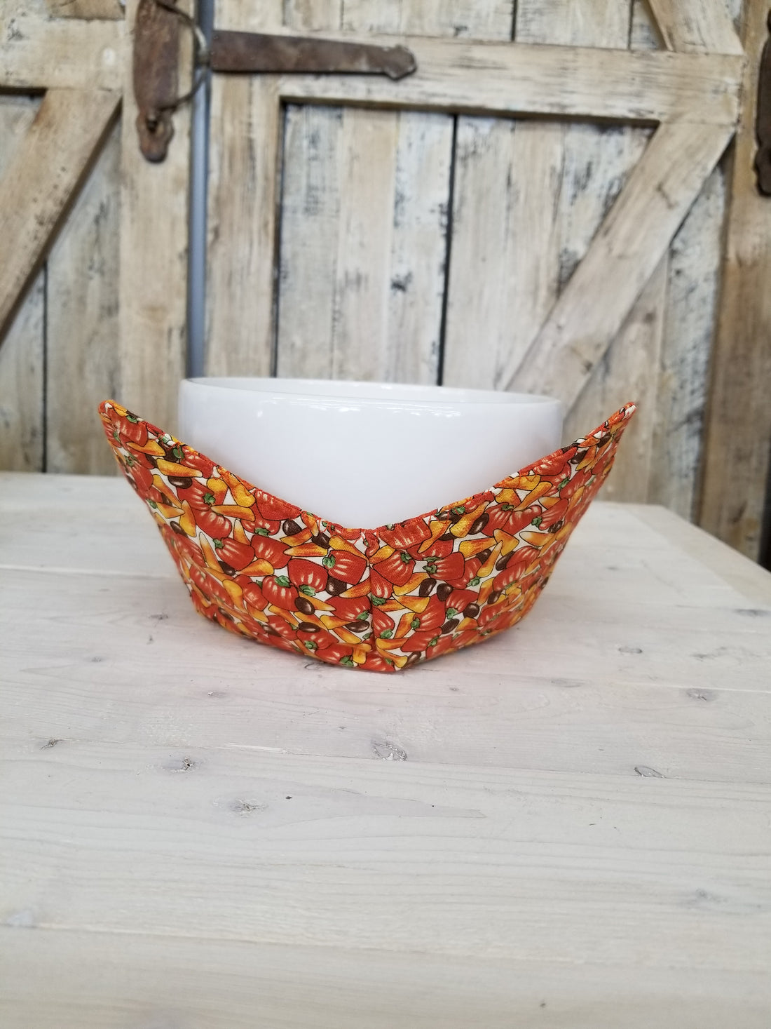 Candy Corn & Pumpkins Bowl Cozy