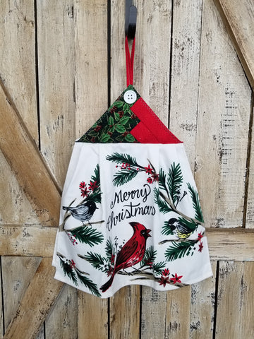 Christmas Birds White Kitchen Towel