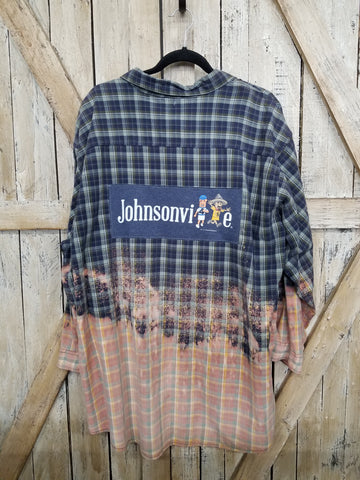 Repurposed Bleached Flannel with Johnsonville Patch