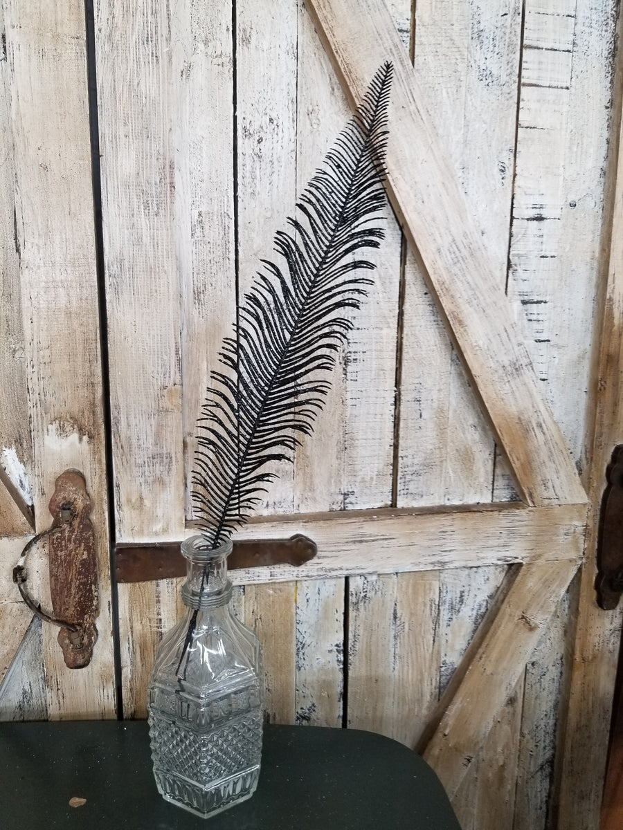 Black Glitter Feather Pick