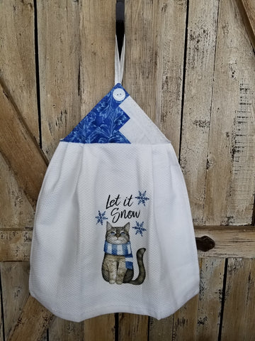 Let It Snow Cat Kitchen Towel