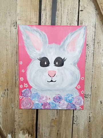 Cute Rosey Bunny Painting