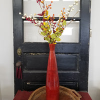 Tall Red Wood Vase
