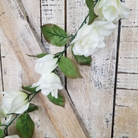 6' White Rose Garland