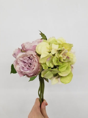 11" Hydrangea + Rose Bouquet