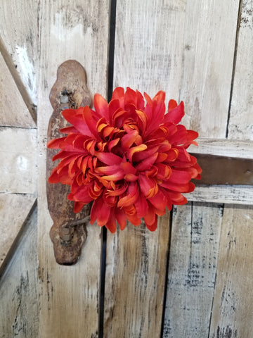 Orange + Red Flower Clip