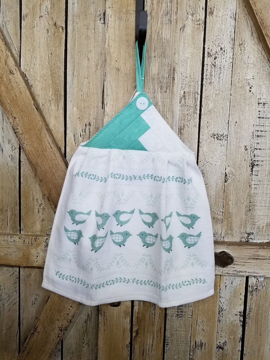 Sage Green Sprigs & Birds Kitchen Towel