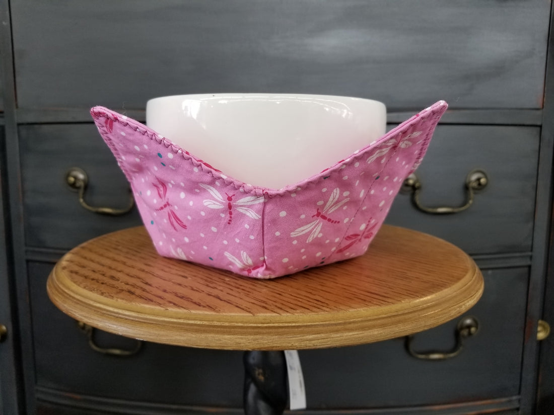 Pink Dragonfly Bowl Cozy