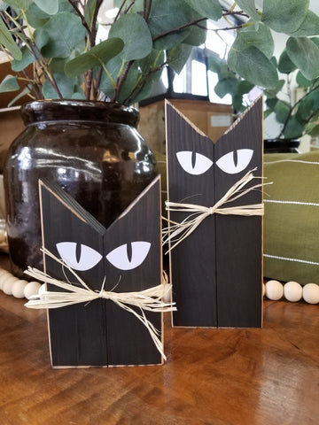Black Cat Block Design - Straw
