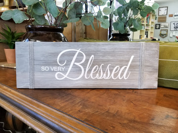 So Very Blessed Hanging Wooden Sign