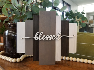 Sound Wave Wooden Sign - Blessed