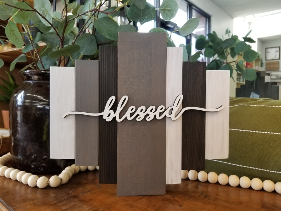 Sound Wave Wooden Sign - Blessed