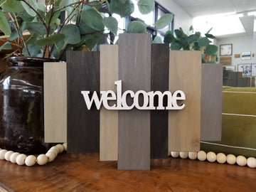 Sound Wave Wooden Sign - Welcome