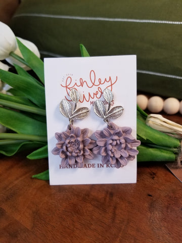 Lily Dangles | Mauve | Clay Earrings