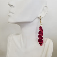 Purple & Pink Spiral Crochet Earrings