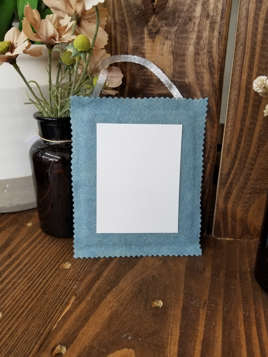 Hanging Vintage Postcard Reproduction - For Your Birthday Blue Flowers