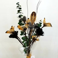 Pheasant + Guinea Fowl Feather Flower Bouquet
