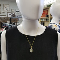 Gold Marbled Gray Stone Necklace