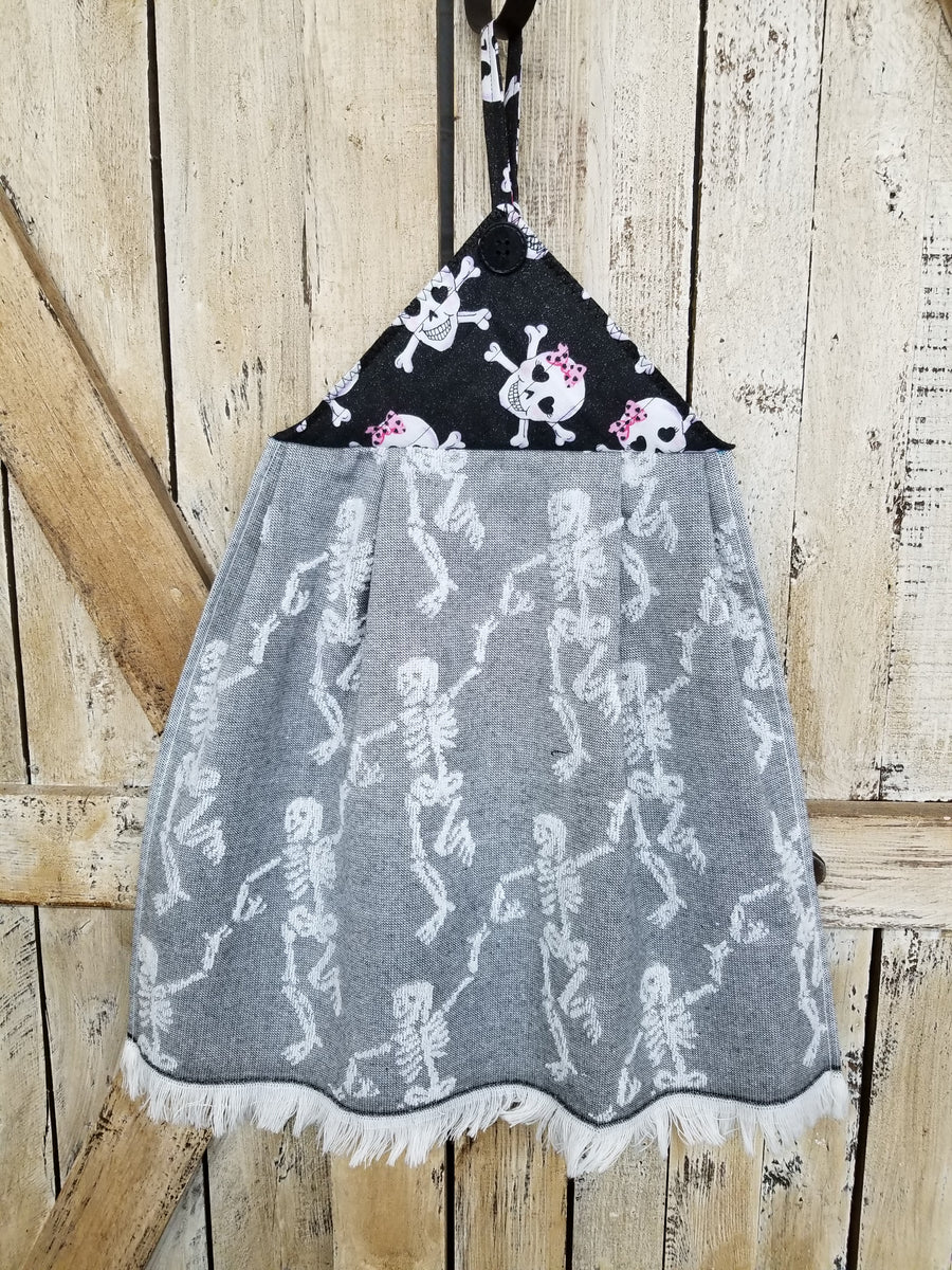 Dancing Skeletons + Girl Skulls Kitchen Towel