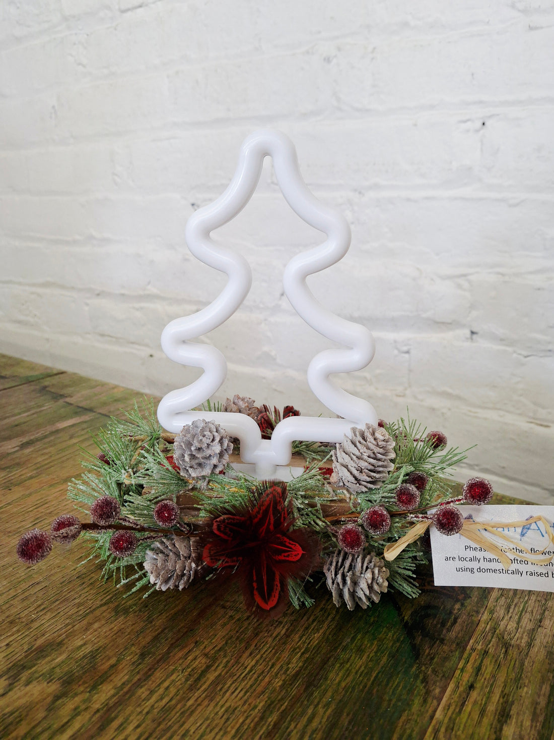 Pheasant Feather Tree Light Arrangement