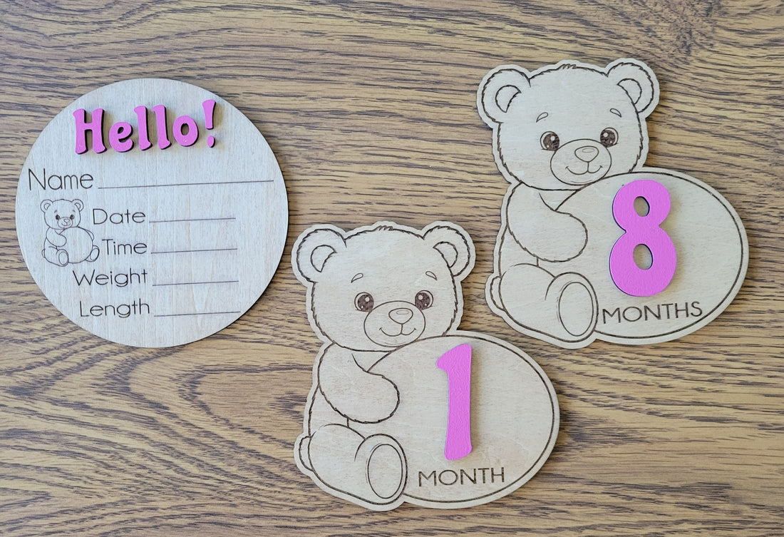 Baby Milestone Photo Props (Choose colo)