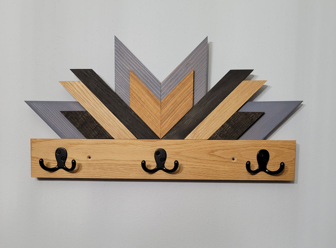 Coat Hook - Blue Chevron