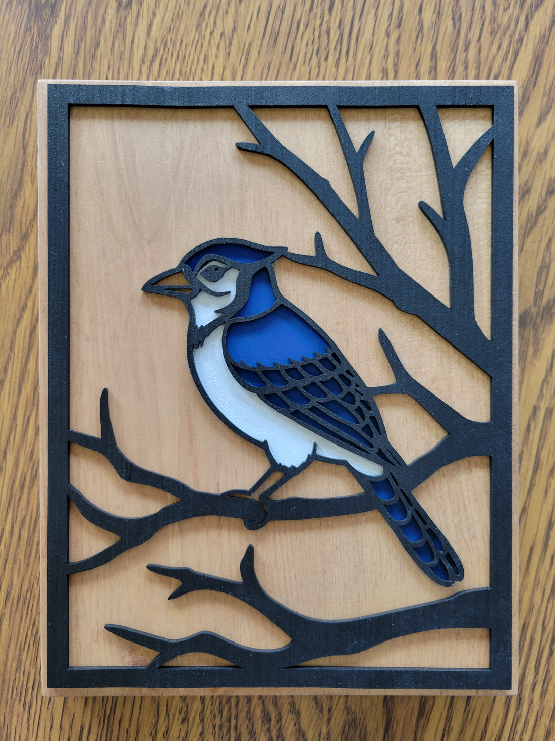 Blue Jay Wooden Laser Sign