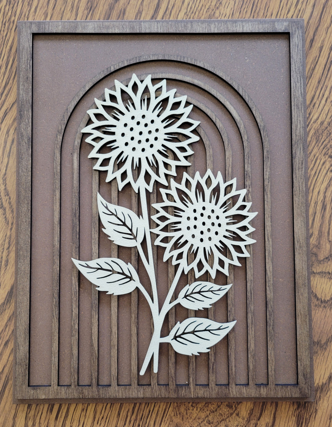 Arch With Sunflowers Laser Sign