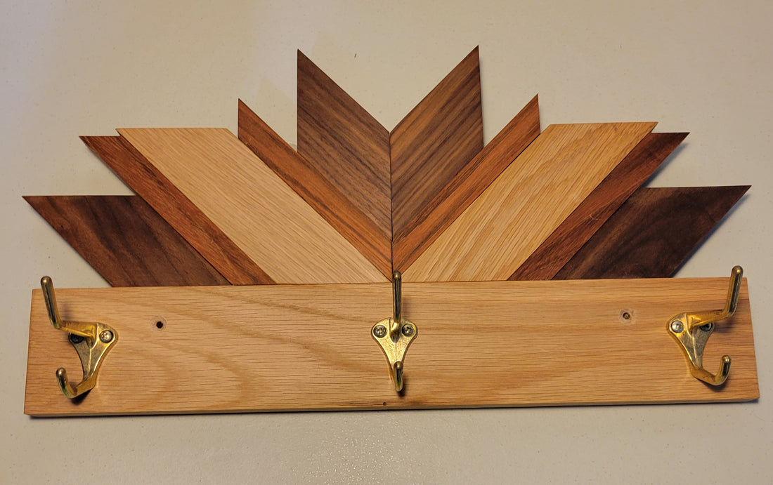 Coat Hook - Brown Chevron