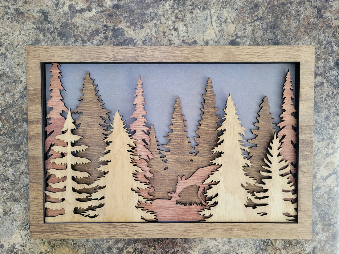 Pine Tree Layer Box - Deer