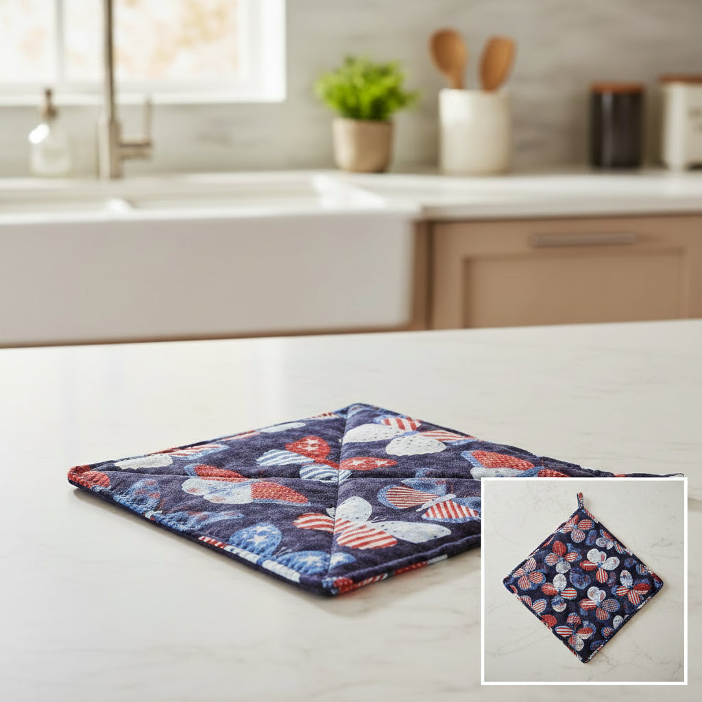 Patriotic Butterflies Hot Pad