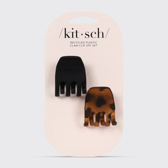 Kitsch Medium Claw Clips 2pc Set - Black & Tort