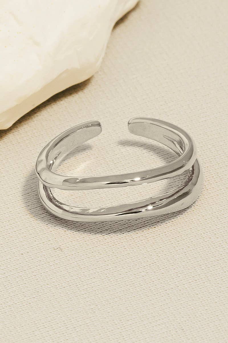 Gold Dipped Two Row Gold Ring