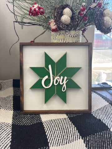 Framed Mini Green Star - Joy