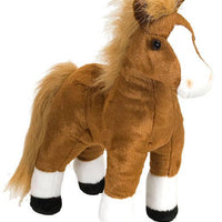 Brown Horse Standing Stuffed Animal 12"