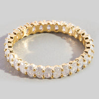 Cubic Zirconia Eternity Fashion Ring: Gold