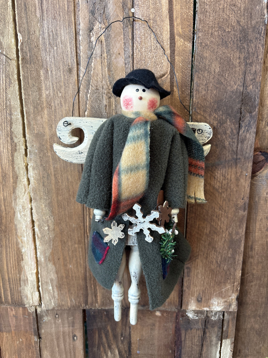 Hanging Wooden Snowman