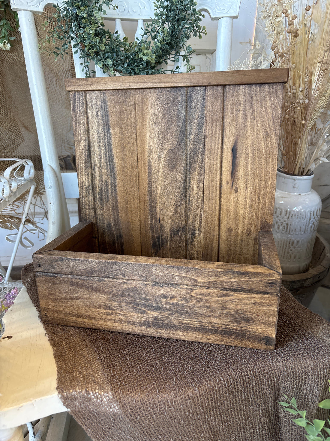 12" Wooden Box - High Back