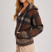 Plaid Knit Jacket