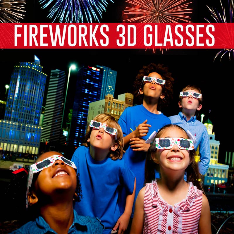 Plastic 3D Fireworks Diffraction Glasses