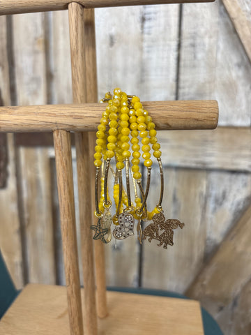 Goldenrod Beaded Charm Bracelet