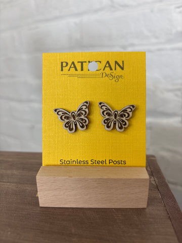 Laser Engraved Earrings - Butterfly