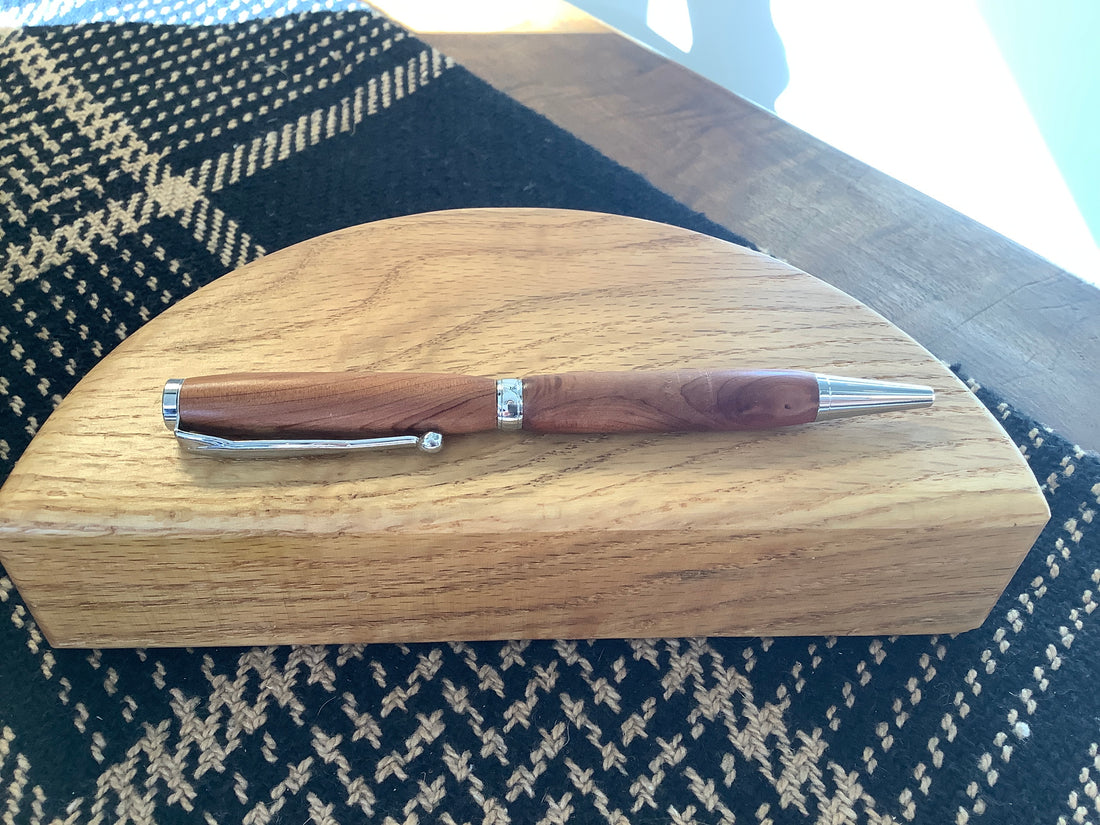 Wooden Turned Pen - Red Brown