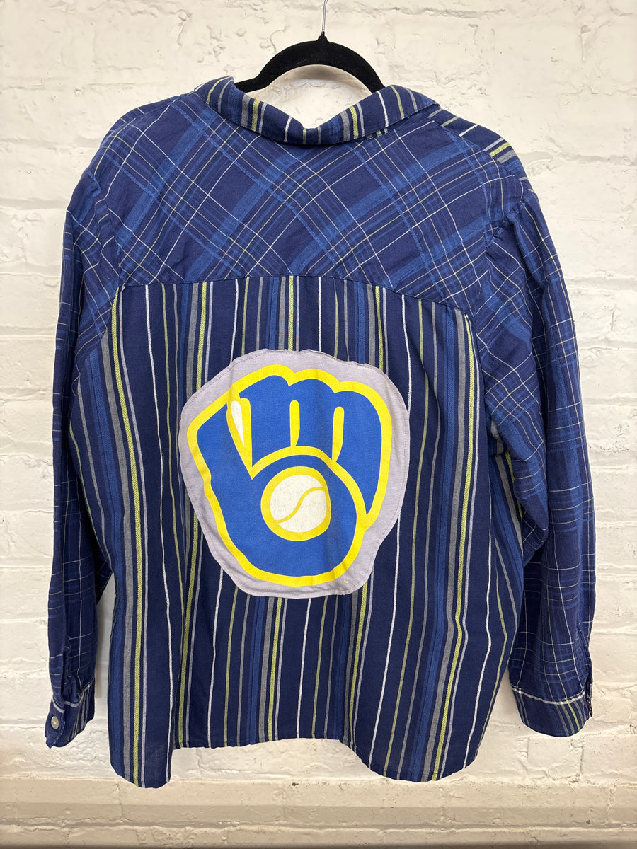 Repurposed Shirt with MB Baseball Glove Patch